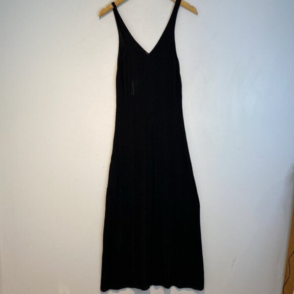 NWT Hunter and Brown pointelle black metallic maxi tank dress size medium - Picture 5 of 9
